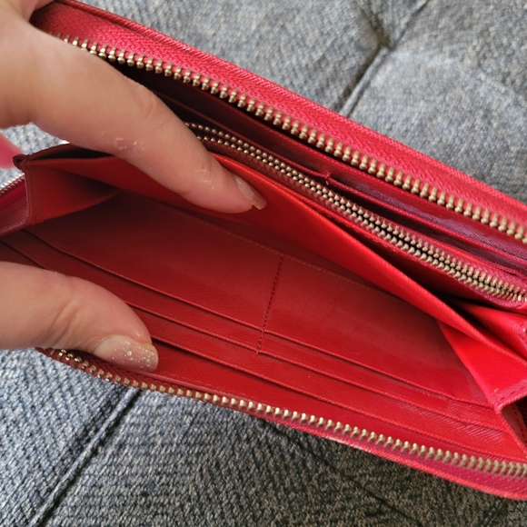 Michael Kors Jet Set Travel Continental Red Leather Wallet - Picture 13 of 16